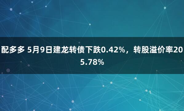 配多多 5月9日建龙转债下跌0.42%，转股溢价率205.78%
