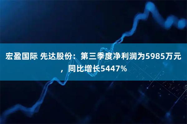 宏盈国际 先达股份：第三季度净利润为5985万元，同比增长5447%